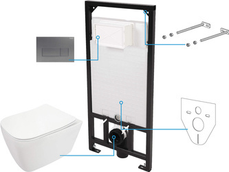 Zestaw WC podtynkowy 6 w 1 (CDYT6ZPW) - Deante