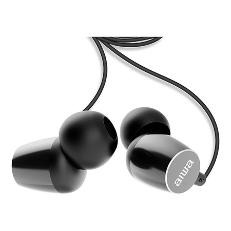 Słuchawki dokanałowe przewodowe AIWA ESTM-20BK czarne (8435256810738) - AIWA