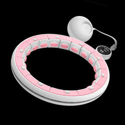 Smart Hula Hop odchudzające koło z licznikiem, wypustkami i obciążeniem 50cm, różowe, REBEL ACTIVE