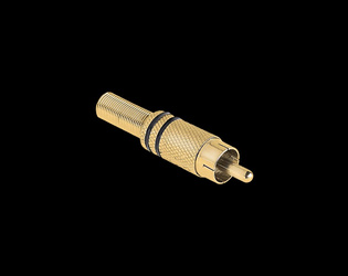 Wtyk RCA złoty dwa paski czarne