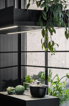 Okap wyspowy Minimal 1 Czarny okap + czarny panel fabryczny CDW1201C Ciarko Design