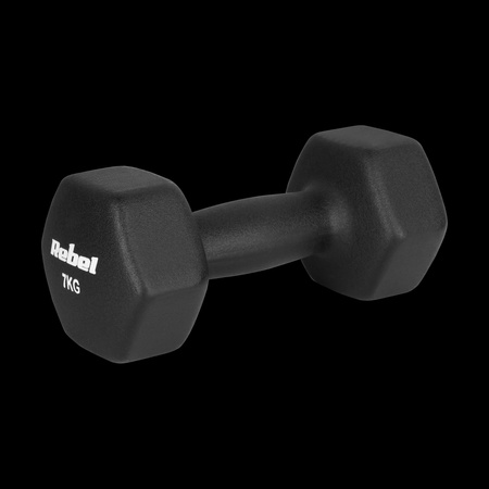 Hantelki żeliwne neoprenowe HEX 2x7kg, REBEL ACTIVE