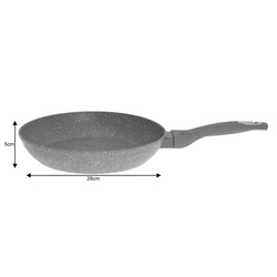 Patelnia aluminium, szary marmurek, Ø26cm Klausber KB-7310