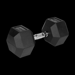 Hantel żeliwny gumowany HEX 22,5 kg REBEL ACTIVE