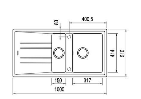 Zlewozmywak STONE 60 B-TG ALUMINIUM TEKA