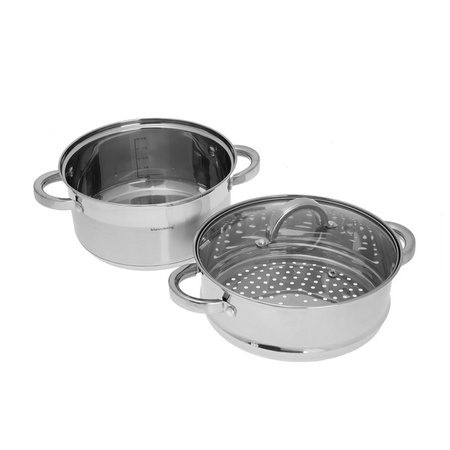 Garnek na parę stal, zestaw 3 elementy Ø22cm Klausbe KB-7141