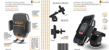 Uchwyt automatyczny samoch. do telefonu z funkcją bezprzewodowego ładowania Qi LB0177 LIBOX