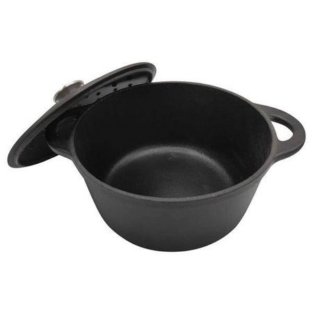 Garnek z pokrywą, żeliwo Ø24cm 4l czarny Kingh KH-1476