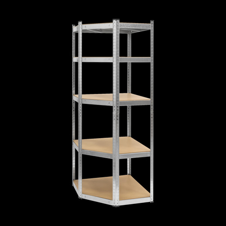 Regał metalowy magazynowy narożny 180x40x70 srebrny Rebel