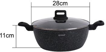 Garnek, kolor czarny-marmurek, Ø28cm, 5,71L Klausber KB-7672