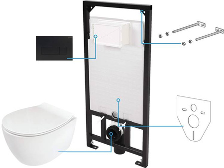 Zestaw WC podtynkowy 6 w 1 (CDLN6ZPW) - Deante