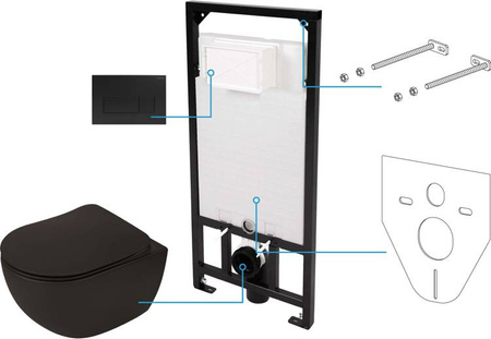 Zestaw WC podtynkowy 6 w 1 (CDENNZPW) - Deante