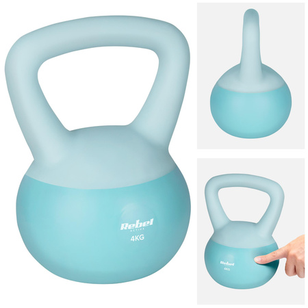 Soft Kettlebell miękki winylowy 4kg REBEL ACTIVE