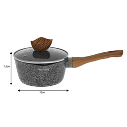 Zestaw garnków 12 elementów, aluminium, szary marmurek, Klausbe KB-7242