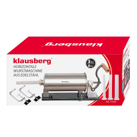 Nadziewarka do kiełbas, pojemność 3kg, pozioma, stal nierdzewna, Klausberg, KB-7928 KB-7928