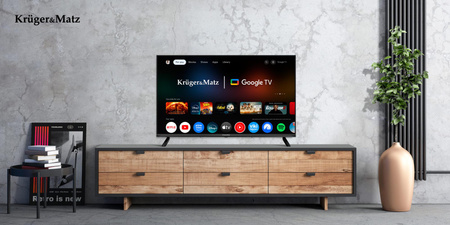 Telewizor Kruger&Matz 32&quot; HD Google TV 5.0, DVB-T2/S2/T/C H.265 HEVC