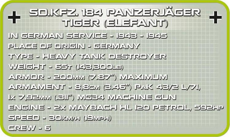 Klocki Armia Tiger Elefant niemiecki niszczyciel czolgów