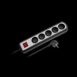 Listwa zasilajaca Rebel 5 gniazd z przełacznikiem, 1,5m (1,5mm)