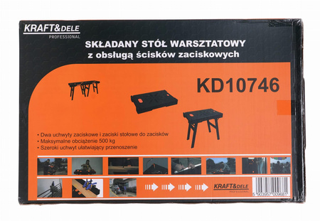 SKŁADANY STÓŁ WARSZTATOWY+GNIAZDKA KD10746 - KRAFT&DELE