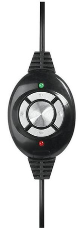 NEMESIS USB - Słuchawki stereo z mikrofonem, złącze USB, pilot na kablu z regulacją dźwięku i mikrofonu, dla graczy