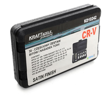 Zestaw Bitów i Nasadek Torx 30cz. KD10242 - KRAFT&DELE
