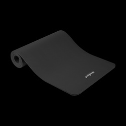 Mata gimnastyczna do ćwiczeń joga, pilates, fitness, 183x61cm, grubość 1.5cm, materiał NBR, czarna, REBEL ACTIVE