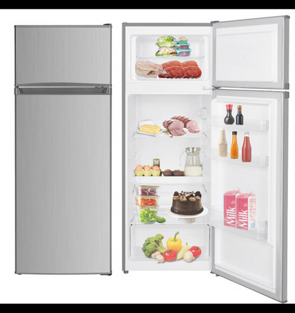 LODÓWKA SFTF-211-SE3 206L LED 143cm Z GÓRNĄ ZAMRAŻARKĄ SREBRNA