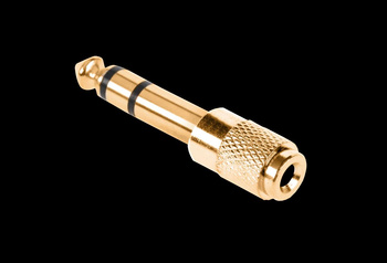 Złącze Jack 6.3/3.5 złoty-metal