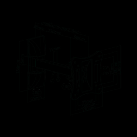 Uchwyt do ściany 13-27 cali czarny LPA51-111 (regulacja w pionie i w poziomie)