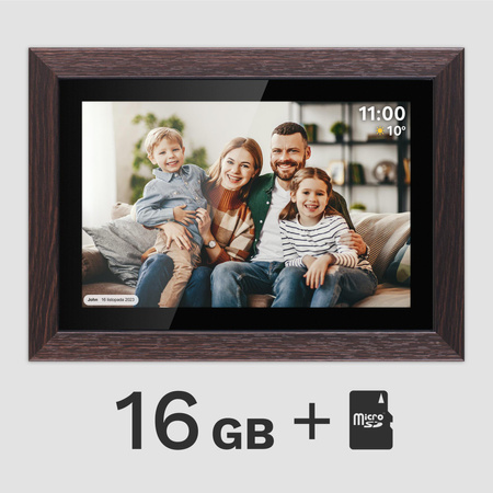 Cyfrowa ramka Kruger&Matz na zdjęcia FRAMEO Wi-Fi 10,1&quot; drewniana ramka