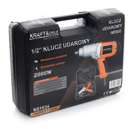 Klucz udarowy 2000W 800Nm KD1534 - KRAFT&DELE