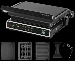 Grill ellektryczny z termosondą i płytą do gofrów GE3550