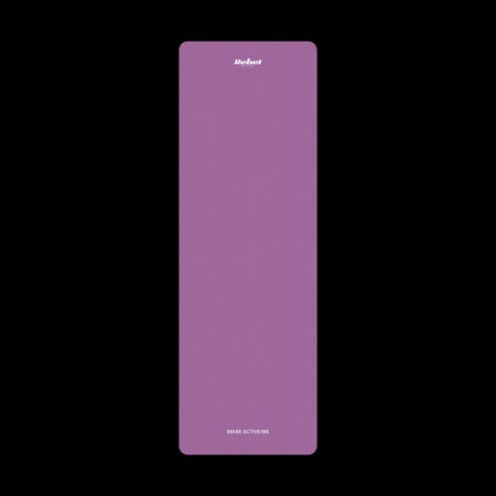 Mata gimnastyczna do ćwiczeń joga, pilates, fitness, 183x61cm, grubość 6mm, materiał TPE, fioletowa, REBEL ACTIVE