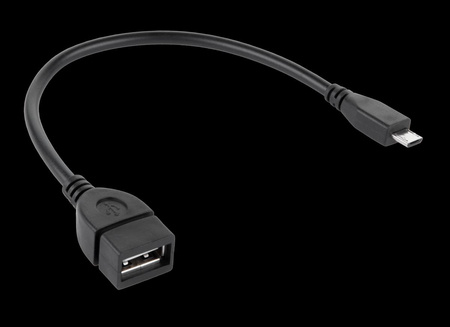 Kabel USB gniazdo A - wtyk micro USB 15cm OTG