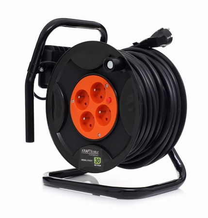 PRZEDŁUŻACZ BĘBNOWY 30M + LED KD4037 - KRAFT&DELE