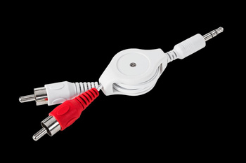 Kabel Jack 3,5 - 2 RCA zwijany 0,8m