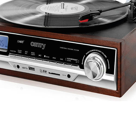 CR 1168 Gramofon z radiem i Bluetooth / MP3 / USB / SD / Nagrywaniem