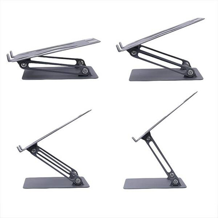 LAPTOP STAND - Regulowana, ergonomiczna podstawka pod laptopa 10-17 cali. Masywna, stalowa konstrukcja połączona z antypoślizgowymi stopkami gwarantują stabilność i bezpieczeństwo.
