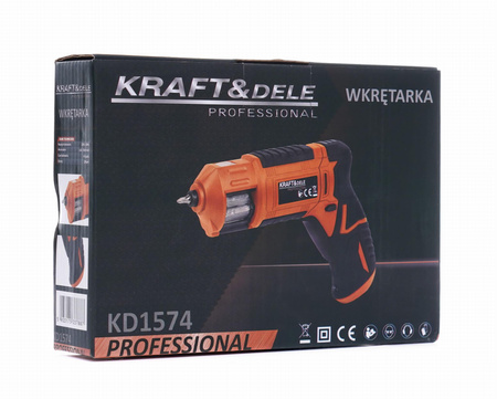 Wkrętarka AKU 1300mAh LED + Bity KD1574 - KRAFT&DELE