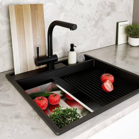 ZLEWOZMYWAK GLOBALO SILVANO 60.1 BLACK/BL MAT GLOBALO
