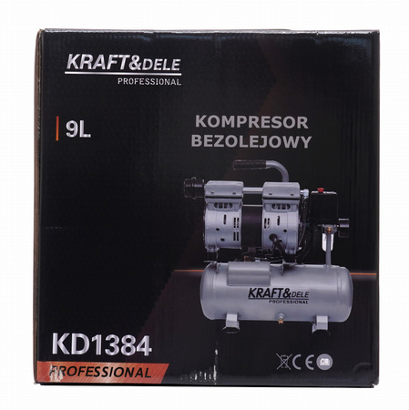 KOMPRESOR BEZOLEJOWY 9L 550W KD1384 - KRAFT&DELE