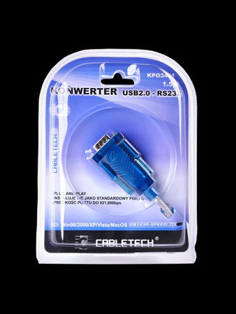 Kabel konwerter USB 2.0 - RS232 (DB9M)