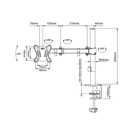 Uchwyt do monitora UDT-C012 13-27"
