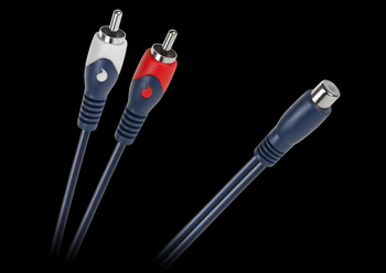 Kabel 1 x RCA gniazdo - 2 wtyki RCA 0.2m