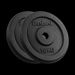 Zestaw obciążeń żeliwnych 2x10kg, otwór 31mm, talerz klasyczny, REBEL ACTIVE