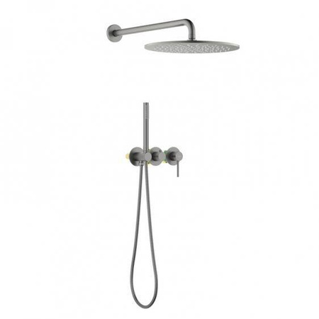 Zestaw prysznicowy podtynkowy z deszczownicą i prysznicem BOSTON BOS-ZKP.350 GRAFIT (GUN METAL) Blue Water