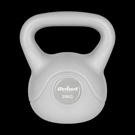 Kettlebell bitumiczny 20 kg szary REBEL ACTIVE