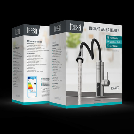 Przepływowy podgrzewacz wody - bateria metalowa kuchenna z elastyczną wylewką