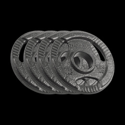 Obciążenie żeliwne olimpijskie zestaw 4x1.25kg, otwór 51mm, talerz z uchwytami, REBEL ACTIVE