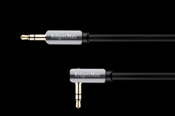 Kabel wtyk kątowy - wtyk prosty jack 3.5 stereo 1.0m Kruger&Matz